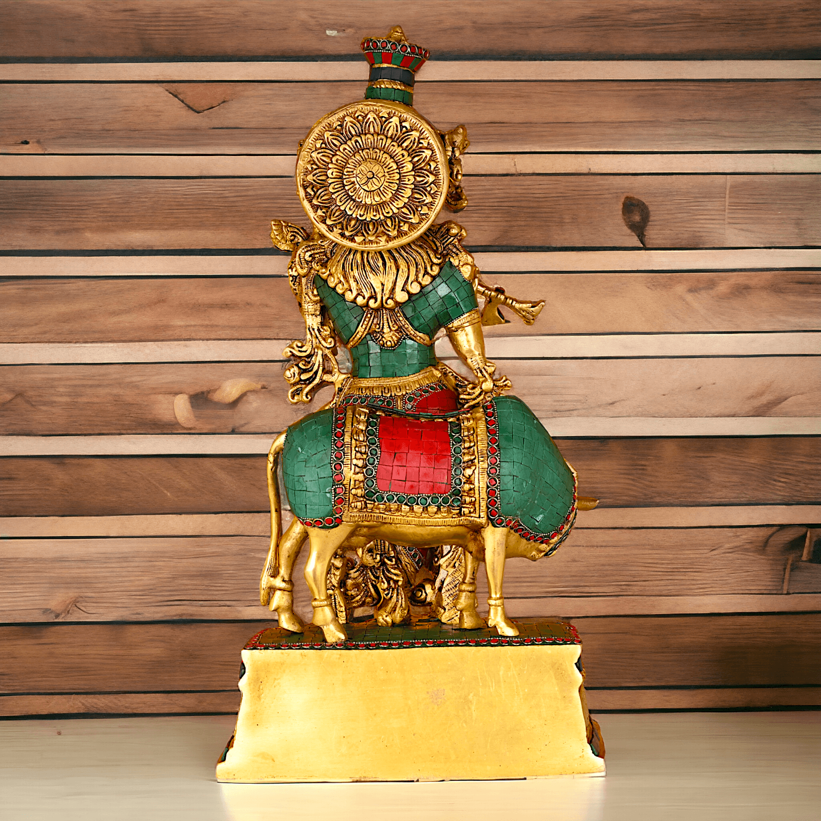 Buy Krishna with Cow | Brass Krishna with Cow | Pure Krishna with Cow-nikuressence Nikuressence