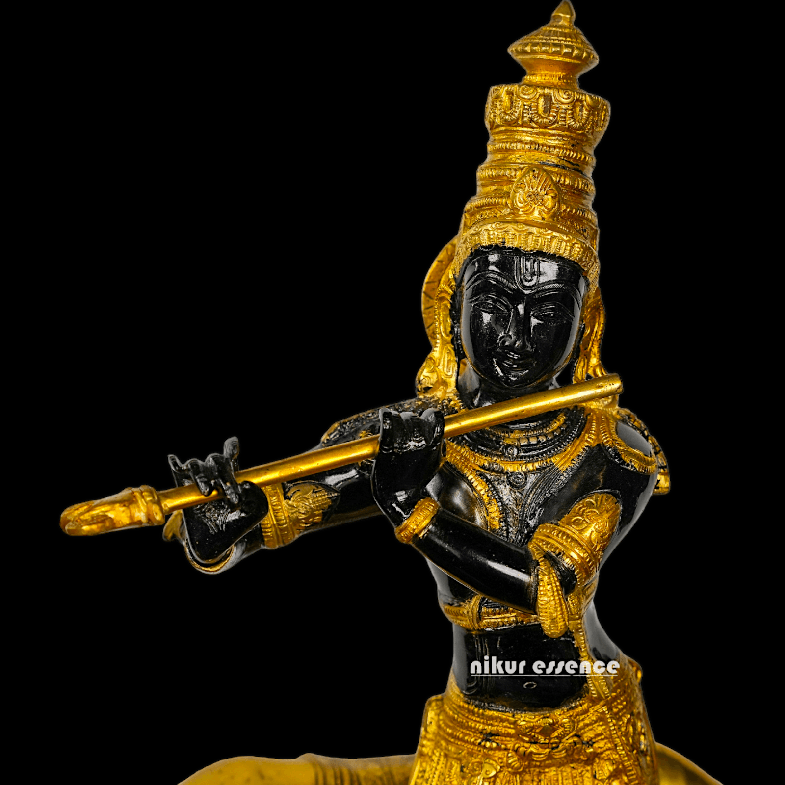 Large brass Krishna with Cow Statue | brass Krishna with Cow Statue- 25 inch height Nikuressence