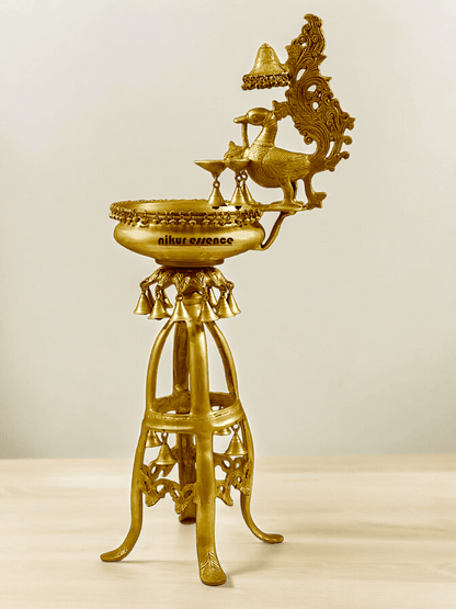 Large Size brass Decorative Lamp with Hanging Bells and Ghungroos Nikuressence