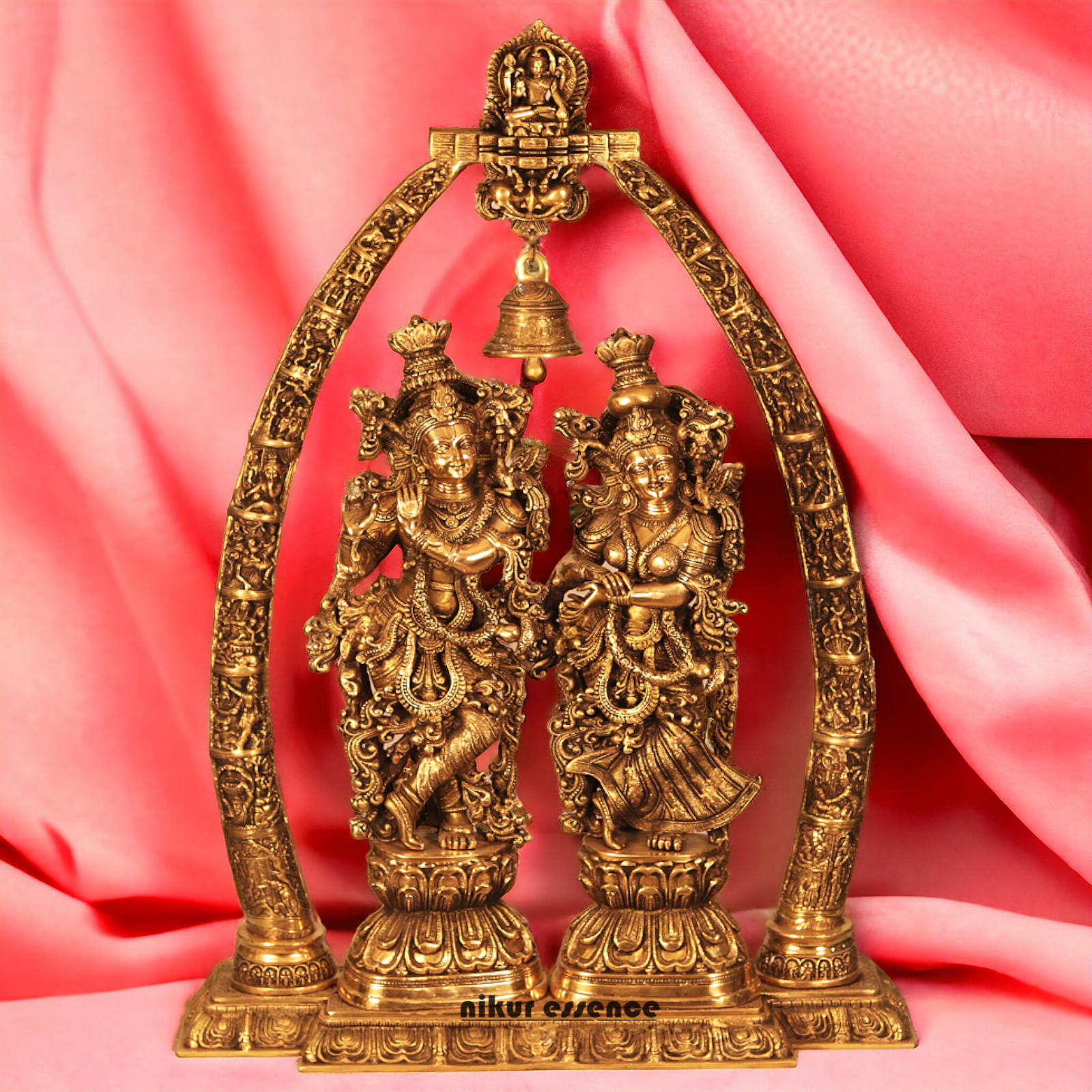 Buy Large Radha Krishna Standing Brass Idol - 45 inches Nikuressence