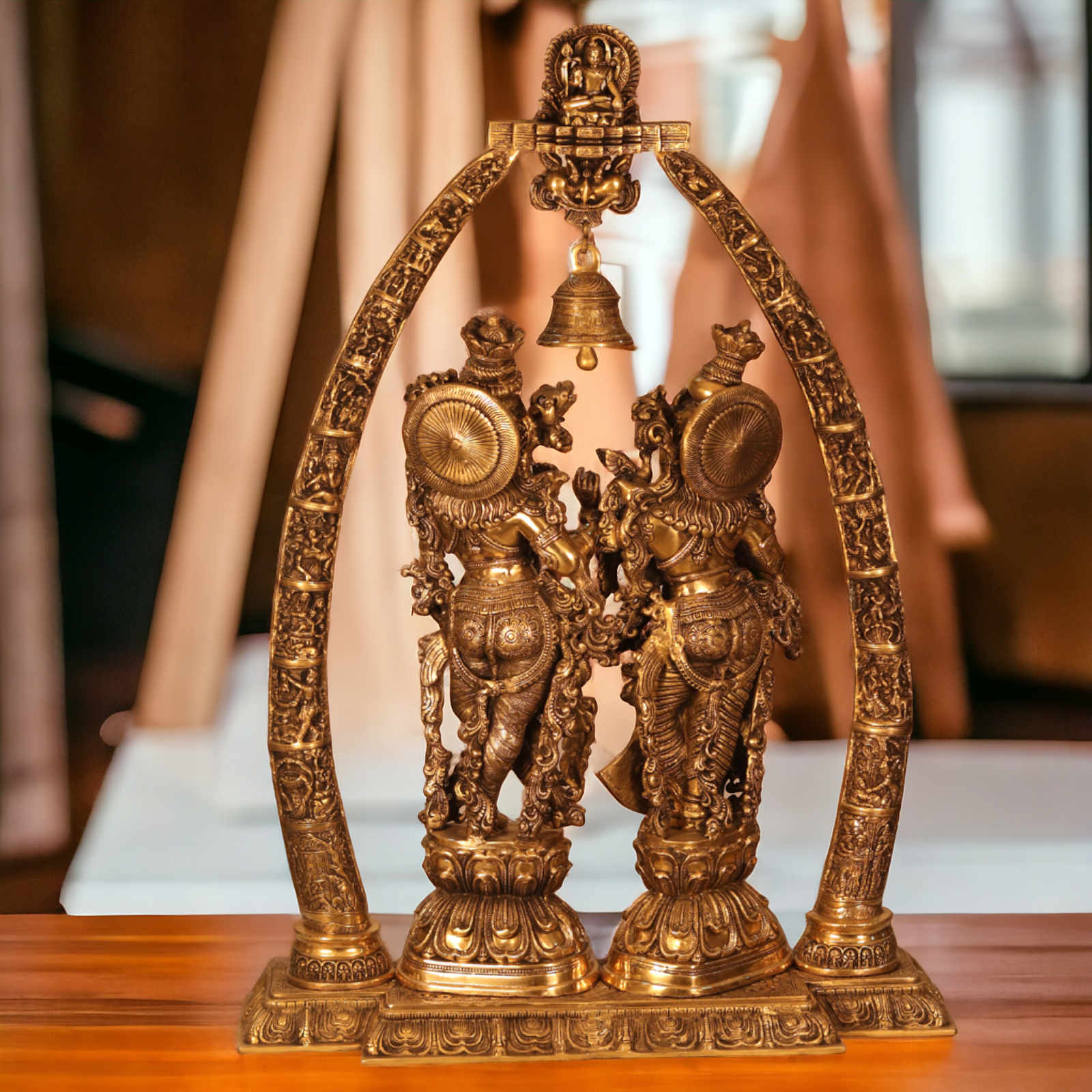 Buy Large Radha Krishna Standing Brass Idol - 45 inches Nikuressence