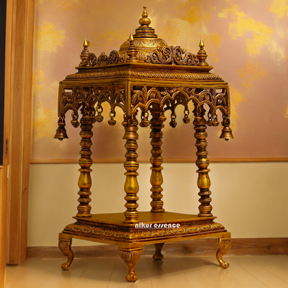 Solid Brass Large Temple with hanging Bells - 21 inches height Nikuressence