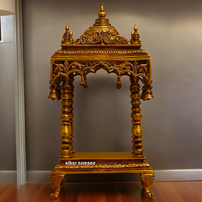 Solid Brass Large Temple with hanging Bells - 21 inches height Nikuressence