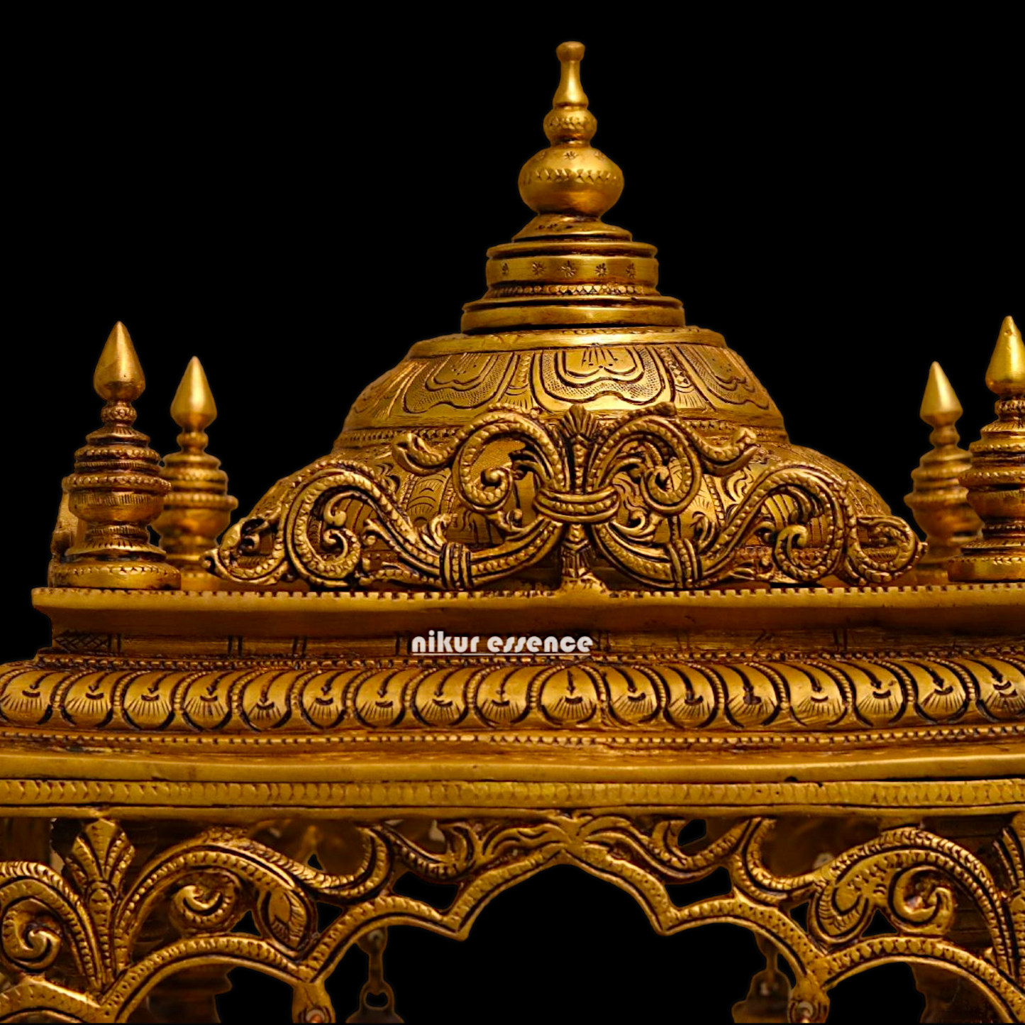 Solid Brass Large Temple with hanging Bells - 21 inches height Nikuressence