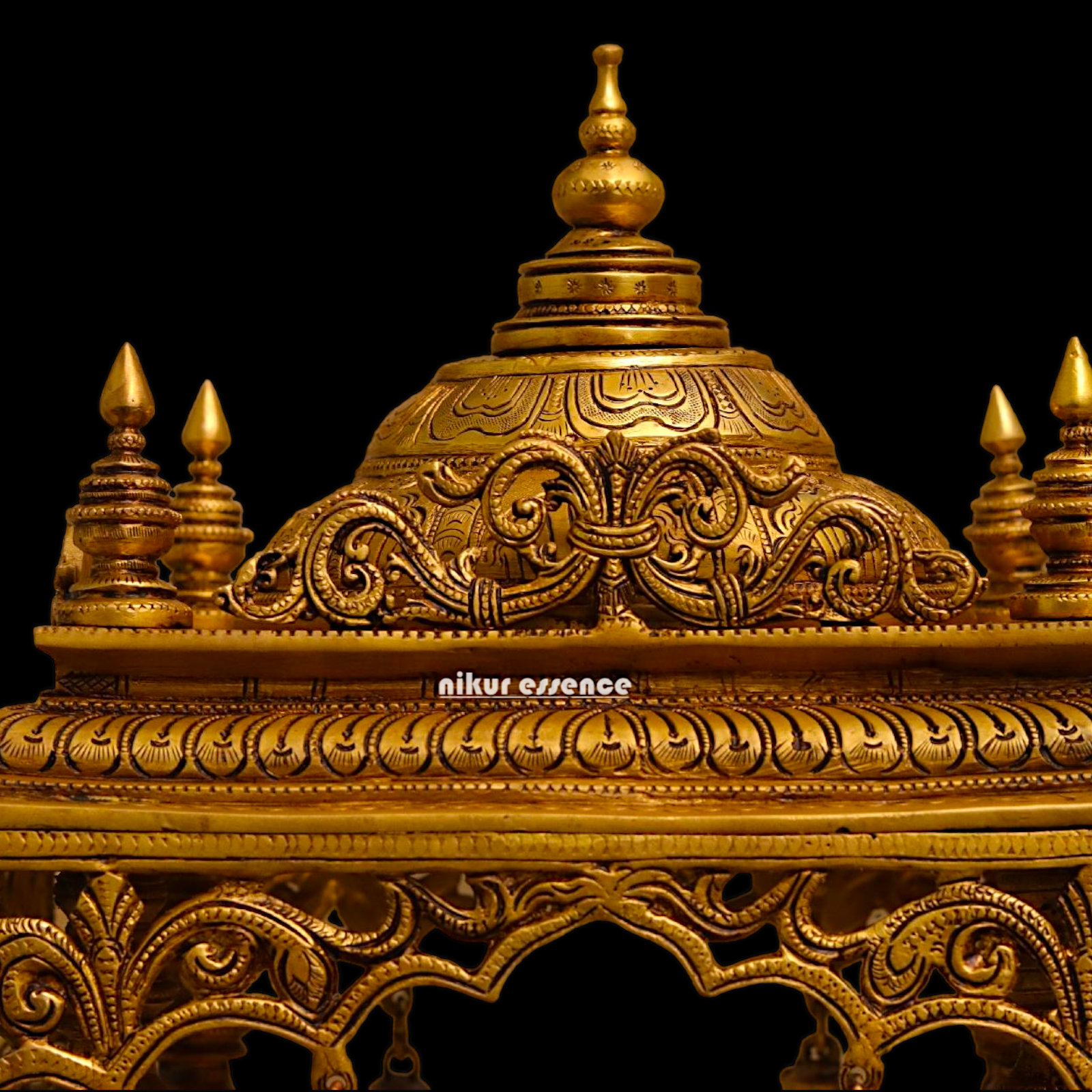 Solid Brass Large Temple with hanging Bells - 21 inches height Nikuressence