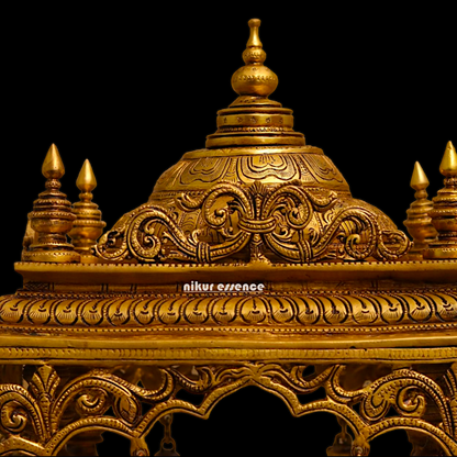 Solid Brass Large Temple with hanging Bells - 21 inches height Nikuressence