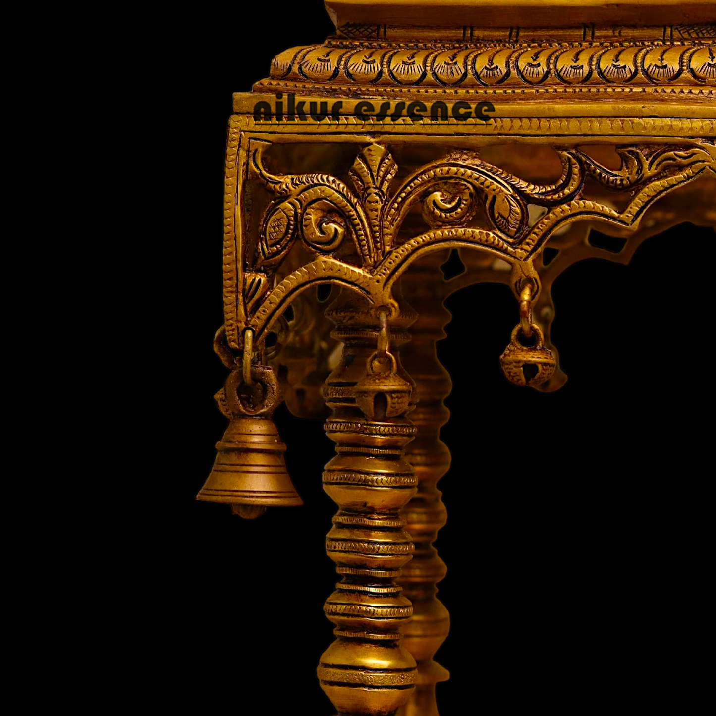 Solid Brass Large Temple with hanging Bells - 21 inches height Nikuressence
