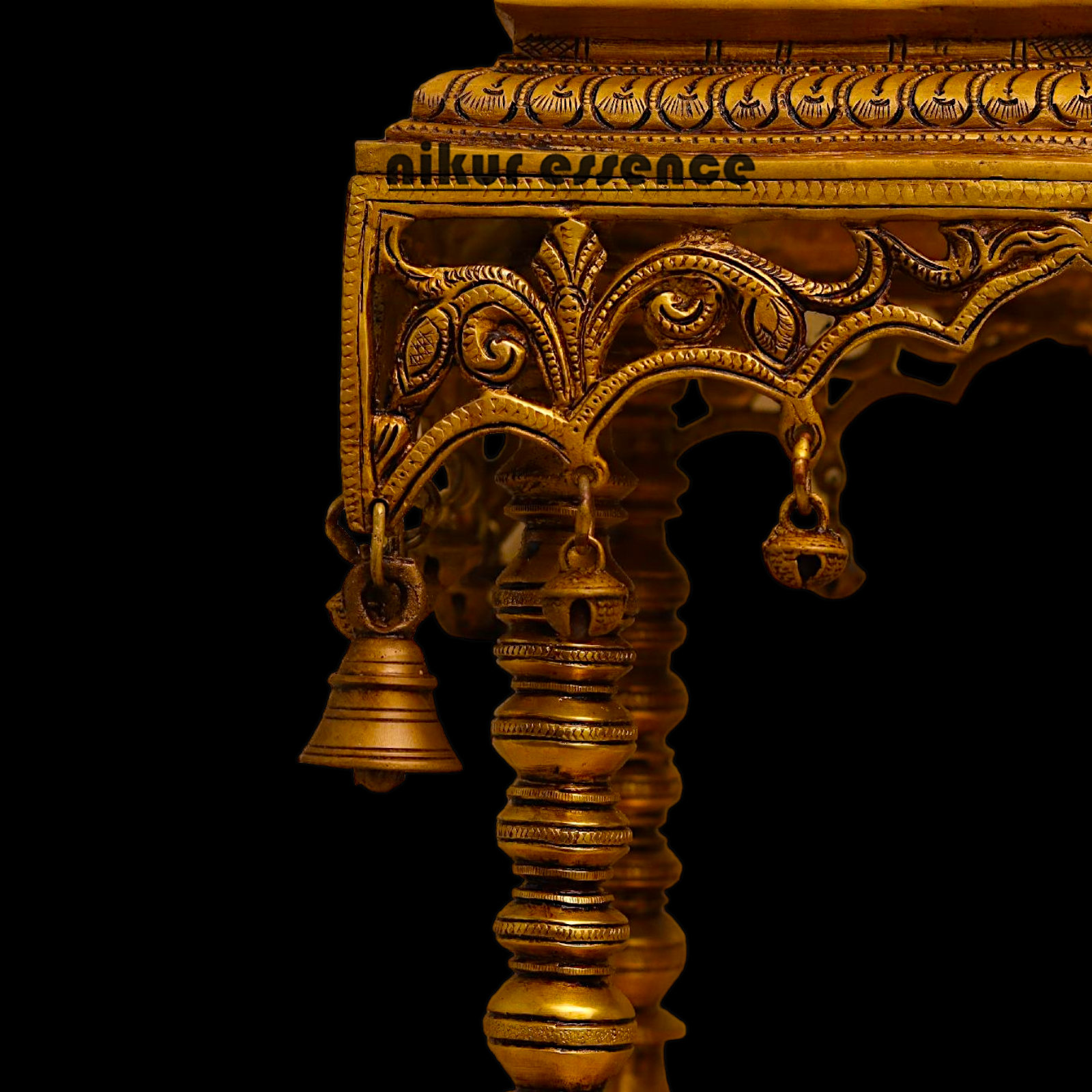 Solid Brass Large Temple with hanging Bells - 21 inches height Nikuressence