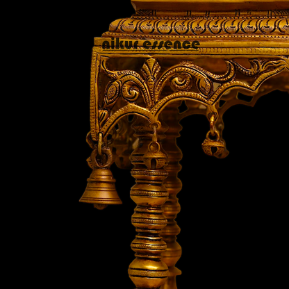 Solid Brass Large Temple with hanging Bells - 21 inches height Nikuressence