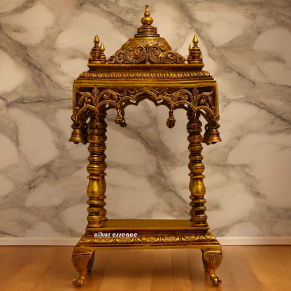 Solid Brass Large Temple with hanging Bells - 21 inches height Nikuressence
