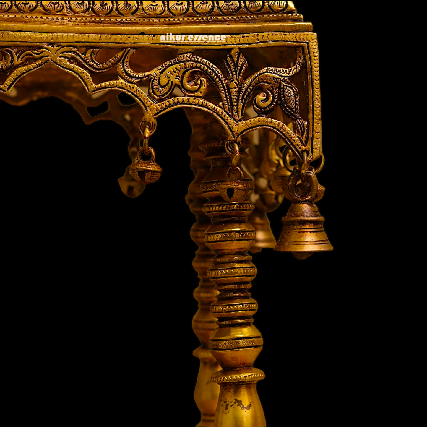 Solid Brass Large Temple with hanging Bells - 21 inches height Nikuressence