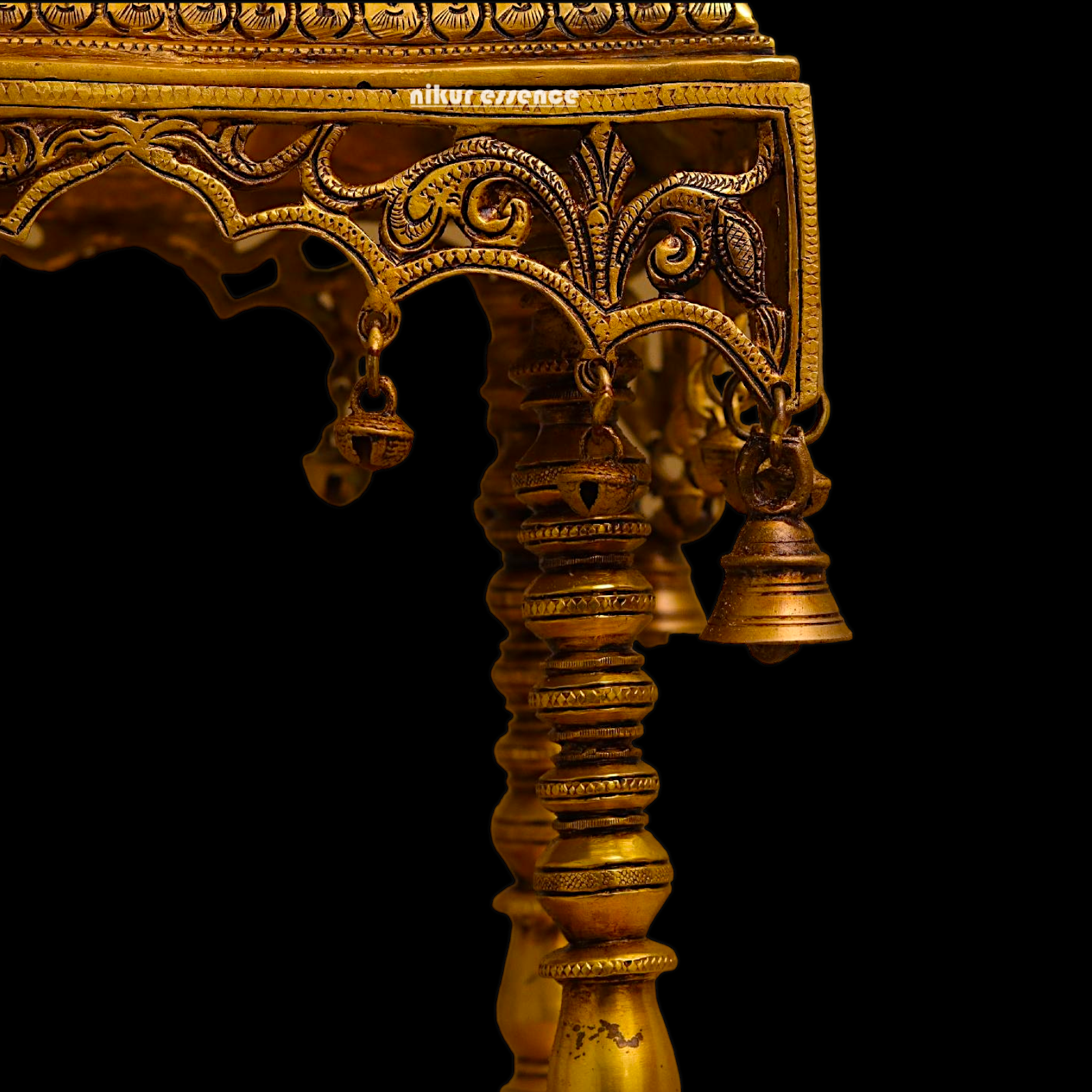 Solid Brass Large Temple with hanging Bells - 21 inches height Nikuressence