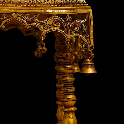 Solid Brass Large Temple with hanging Bells - 21 inches height Nikuressence