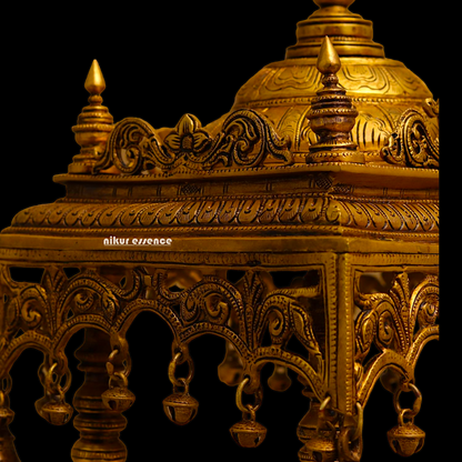 Solid Brass Large Temple with hanging Bells - 21 inches height Nikuressence