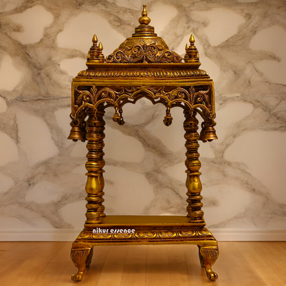 Solid Brass Large Temple with hanging Bells - 21 inches height Nikuressence