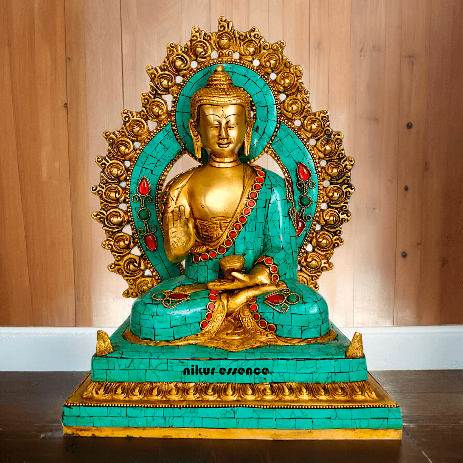 Online brass 28.5 cm Lord Buddha Preaching His Dharma Statue - Exquisite Tibetan Buddhist Sculpture Nikuressence