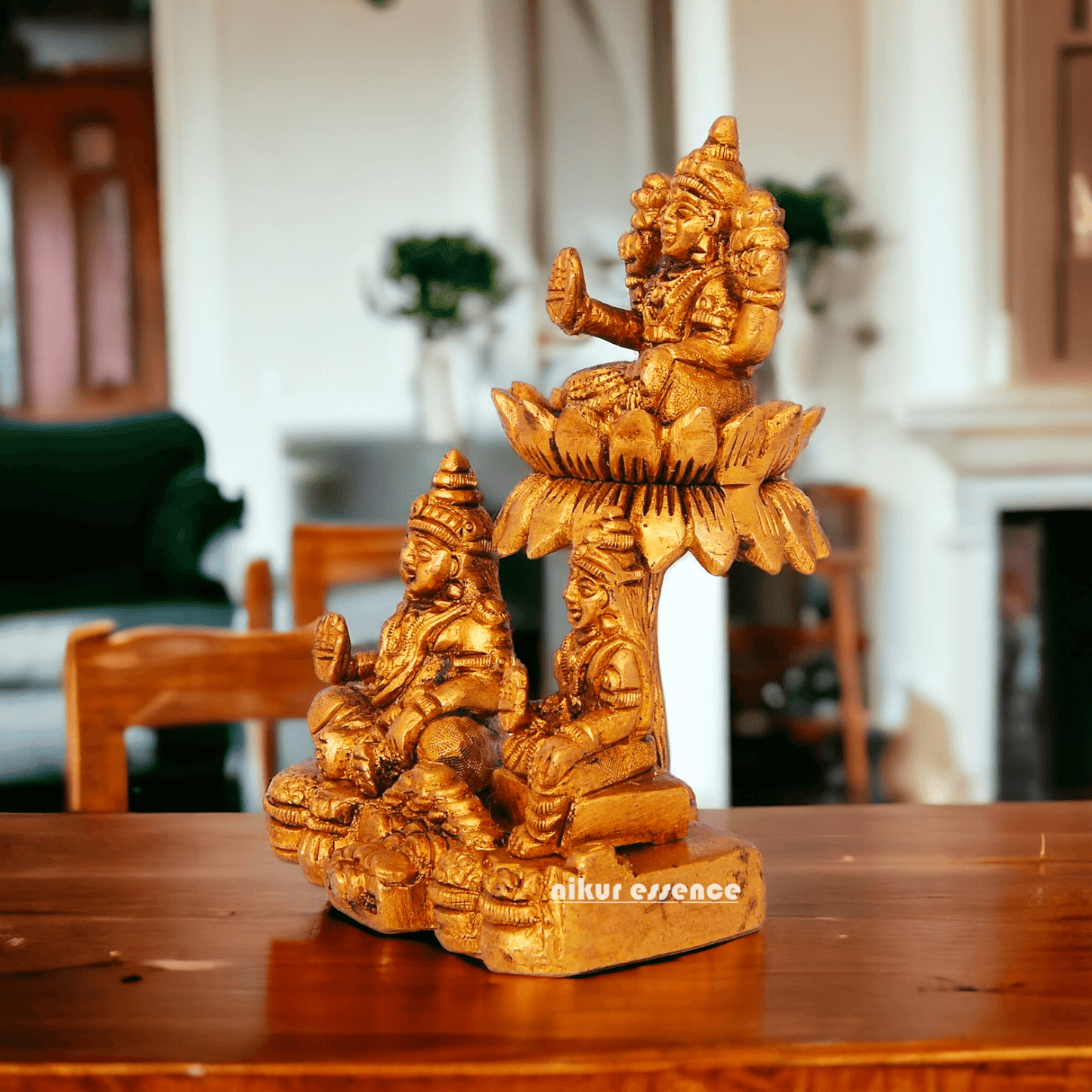 Kuber with Laxmi Kuvera Chithralekha - Exquisite 12 cm Sculptural Representation of Prosperity and Wealth Nikuressence