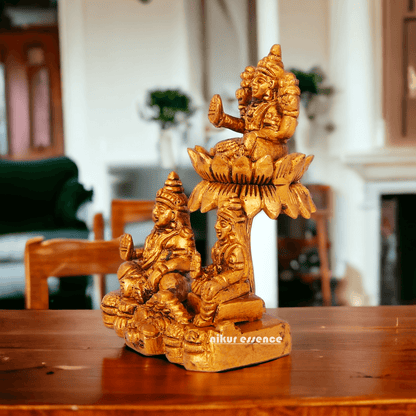 Kuber with Laxmi Kuvera Chithralekha - Exquisite 12 cm Sculptural Representation of Prosperity and Wealth Nikuressence