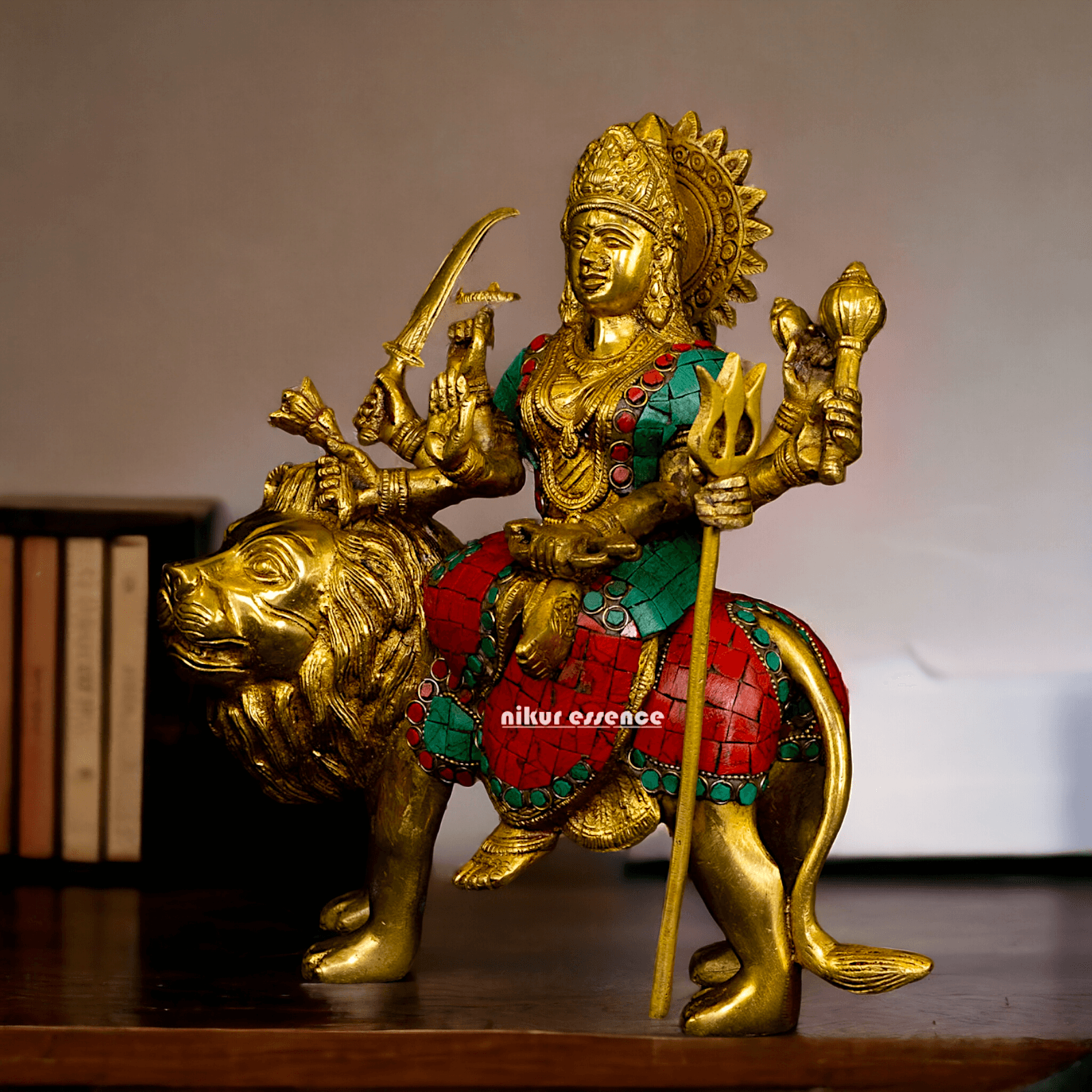 Online Buy Brass Maa Durga Devi Brass Statue with Intricate Inlay Work Nikuressence