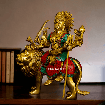 Online Buy Brass Maa Durga Devi Brass Statue with Intricate Inlay Work Nikuressence