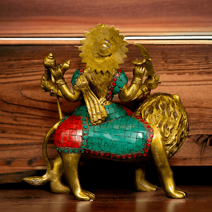Online Buy Brass Maa Durga Devi Brass Statue with Intricate Inlay Work Nikuressence