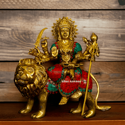 Online Buy Brass Maa Durga Devi Brass Statue with Intricate Inlay Work Nikuressence