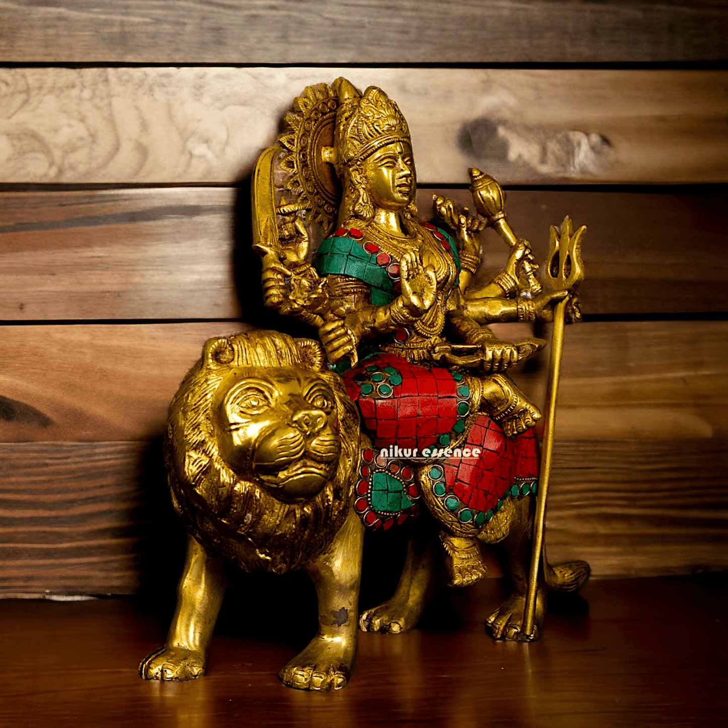 Online Buy Brass Maa Durga Devi Brass Statue with Intricate Inlay Work Nikuressence