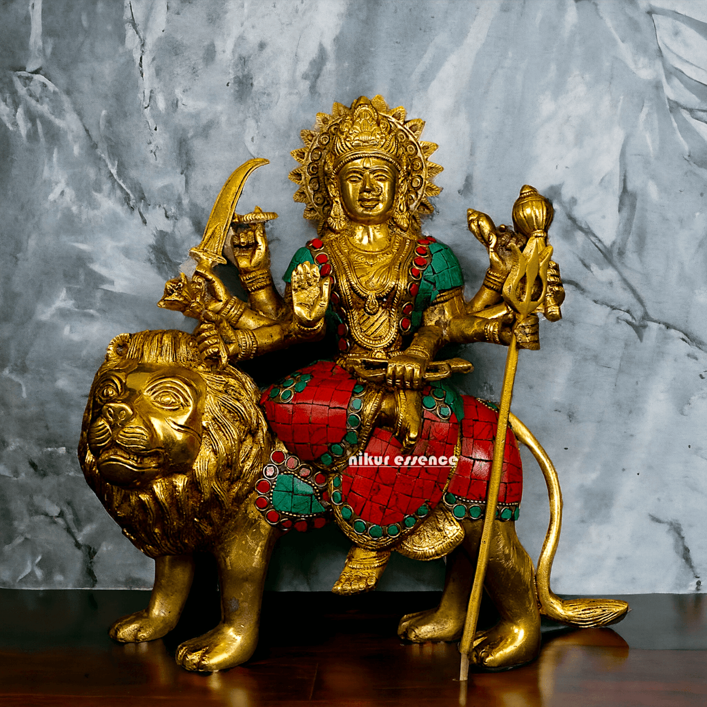 Online Buy Brass Maa Durga Devi Brass Statue with Intricate Inlay Work Nikuressence