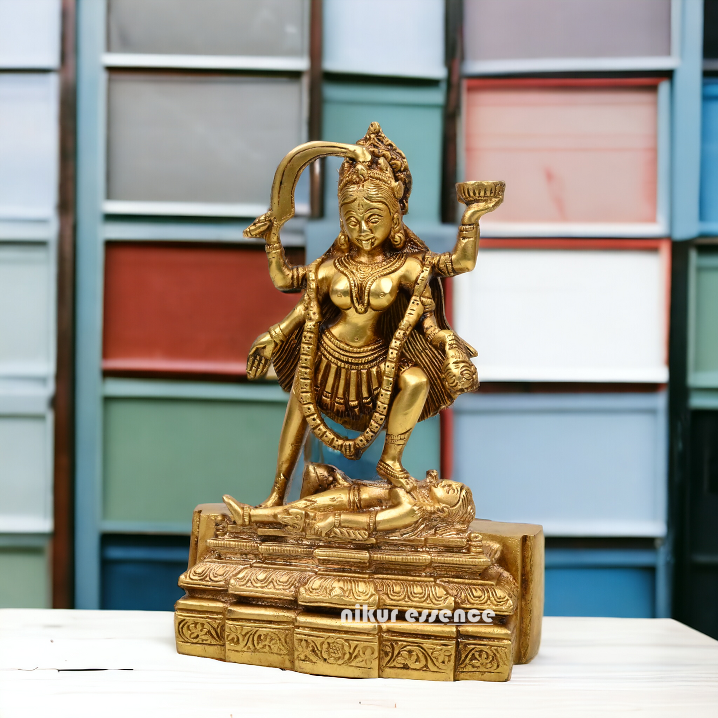 Online Pure Brass Maha Kali by Nikur Essence - 7.5 Inch Nikuressence