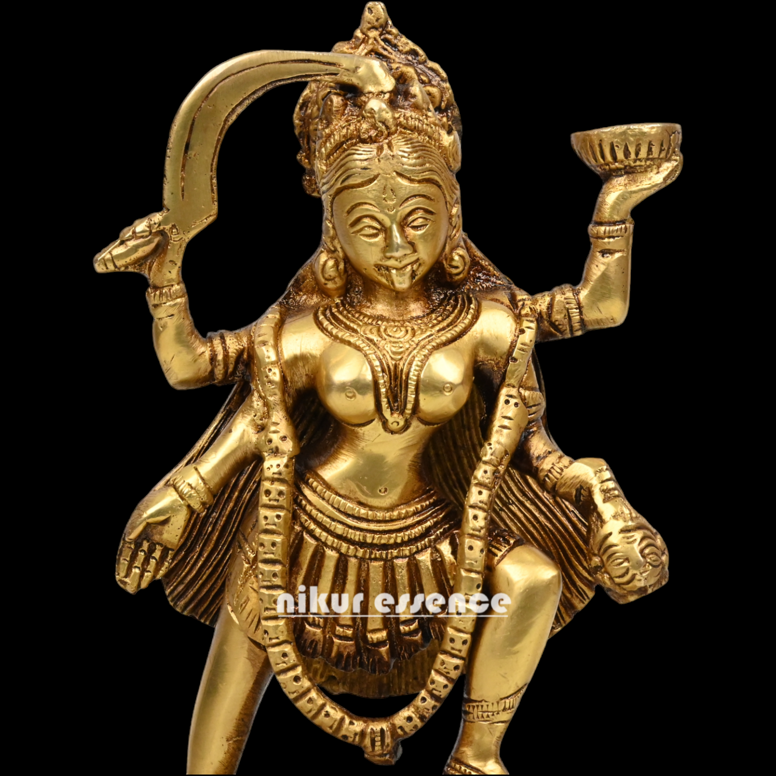 Online Pure Brass Maha Kali by Nikur Essence - 7.5 Inch Nikuressence