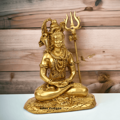 Online Solid Brass Maha Shiva Idol by Nikur Essence - 26.5 cm Nikuressence