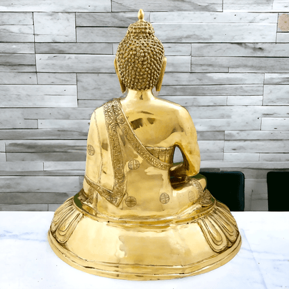 Large Size Meditating Buddha Statue in Brass - 75 cm Height, Intricate Detailing, Ideal for Home Decor and Spiritual Spaces Nikuressence