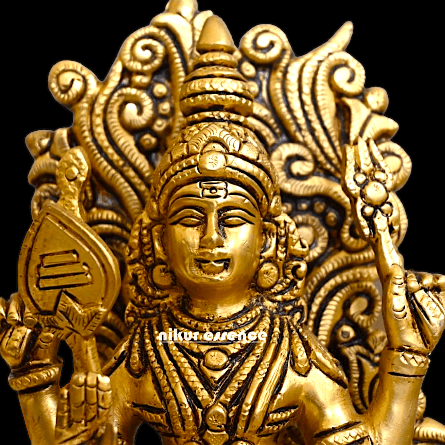 Buy brass 22.9 cm Lord Murugan Kartikeya Brass Statue - Exquisite Handcrafted South Indian Nikuressence