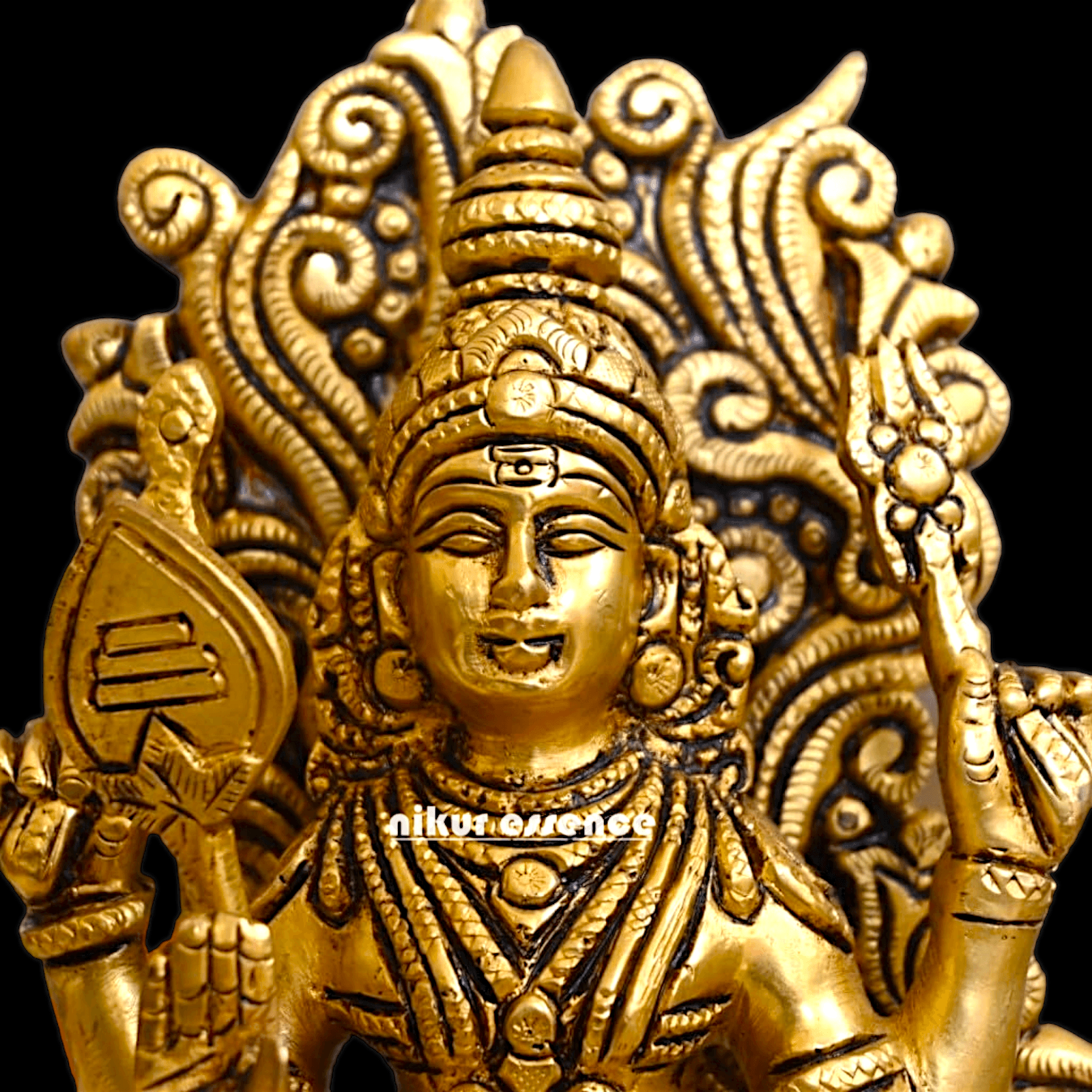 Buy brass 22.9 cm Lord Murugan Kartikeya Brass Statue - Exquisite Handcrafted South Indian Nikuressence