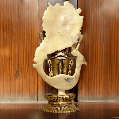 Buy brass 20 cm Murugan Statue with Intricate Details - Handcrafted South Indian Hindu Deity Nikuressence