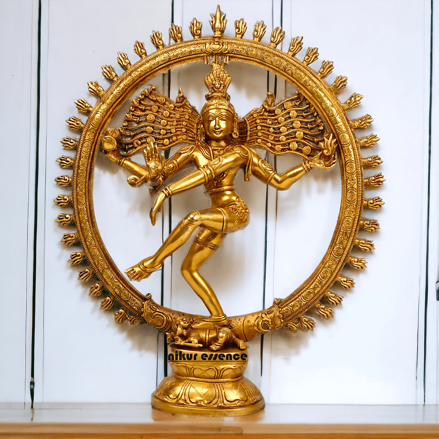 Superfine Brass Nataraja Dancing Shiva Statue, Handcrafted, Height 20 Inches, Hindu Deity Sculpture for Spiritual Decor and Meditation Room Nikuressence