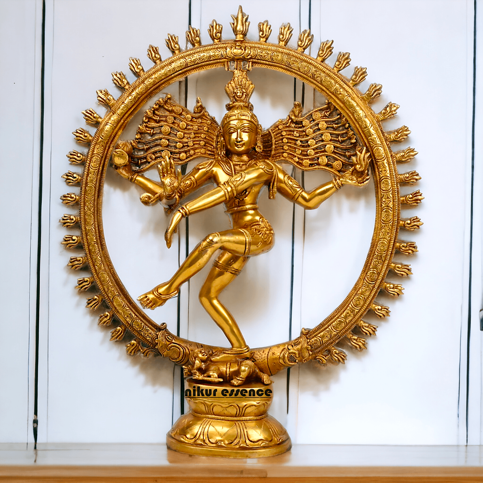 Superfine Brass Nataraja Dancing Shiva Statue, Handcrafted, Height 20 Inches, Hindu Deity Sculpture for Spiritual Decor and Meditation Room Nikuressence