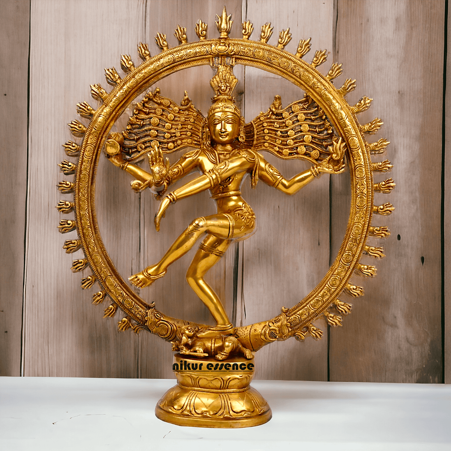 Superfine Brass Nataraja Dancing Shiva Statue, Handcrafted, Height 20 Inches, Hindu Deity Sculpture for Spiritual Decor and Meditation Room Nikuressence