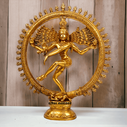 Superfine Brass Nataraja Dancing Shiva Statue, Handcrafted, Height 20 Inches, Hindu Deity Sculpture for Spiritual Decor and Meditation Room Nikuressence