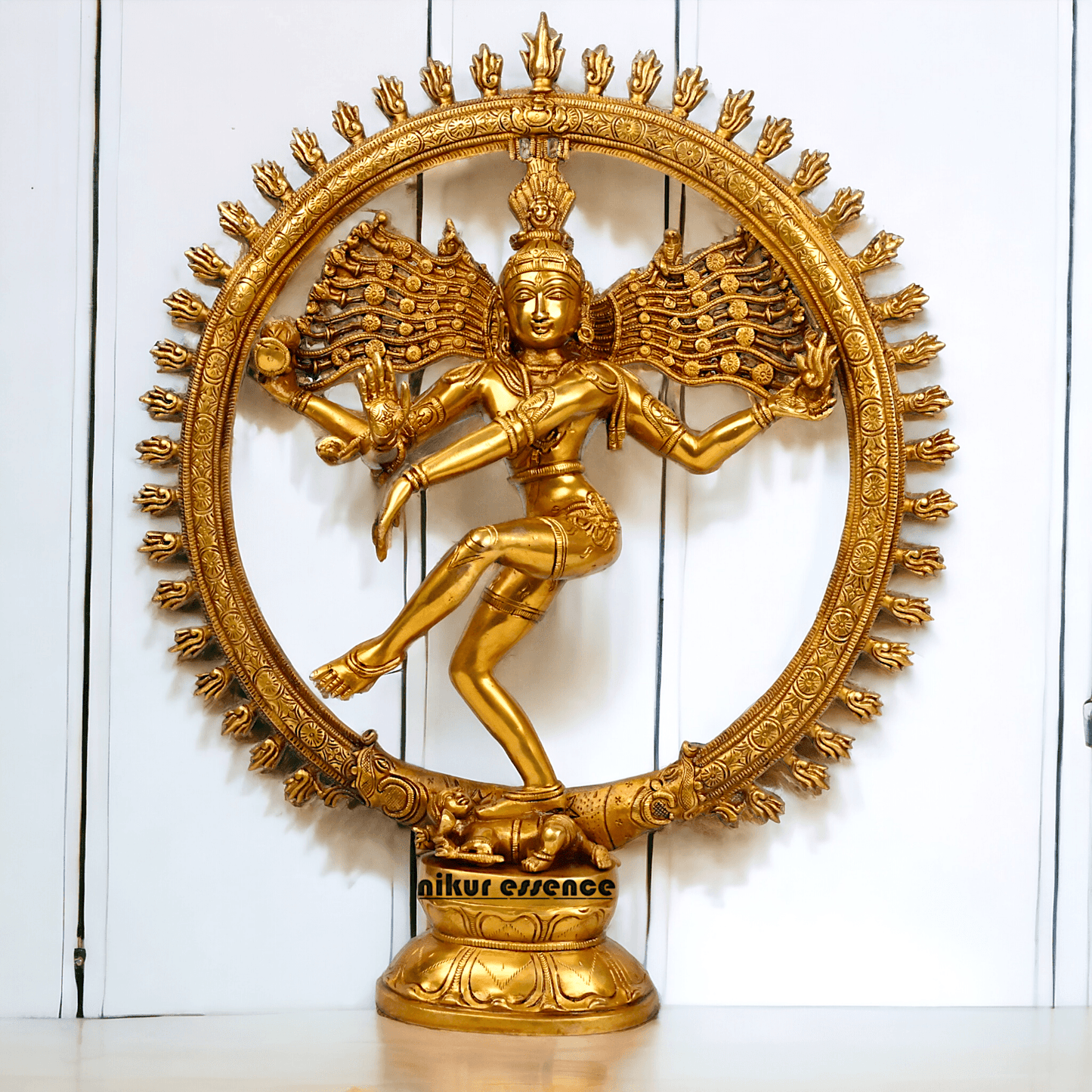 Superfine Brass Nataraja Dancing Shiva Statue, Handcrafted, Height 20 Inches, Hindu Deity Sculpture for Spiritual Decor and Meditation Room Nikuressence