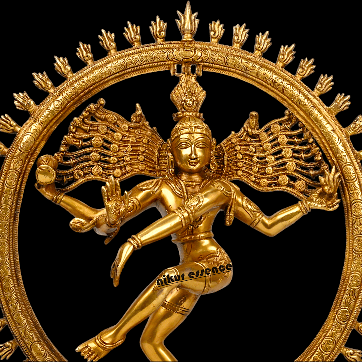 Superfine Brass Nataraja Dancing Shiva Statue, Handcrafted, Height 20 Inches, Hindu Deity Sculpture for Spiritual Decor and Meditation Room Nikuressence