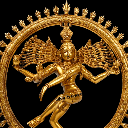 Superfine Brass Nataraja Dancing Shiva Statue, Handcrafted, Height 20 Inches, Hindu Deity Sculpture for Spiritual Decor and Meditation Room Nikuressence