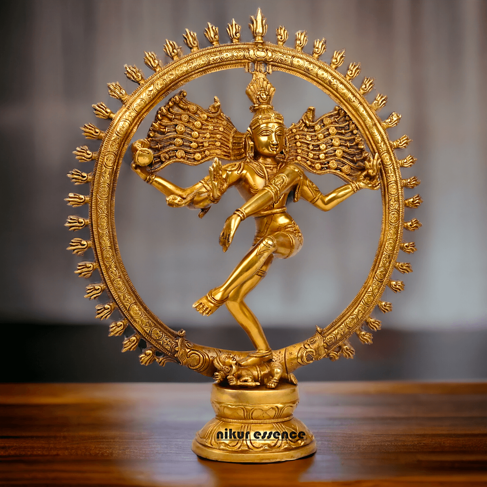 Superfine Brass Nataraja Dancing Shiva Statue, Handcrafted, Height 20 Inches, Hindu Deity Sculpture for Spiritual Decor and Meditation Room Nikuressence