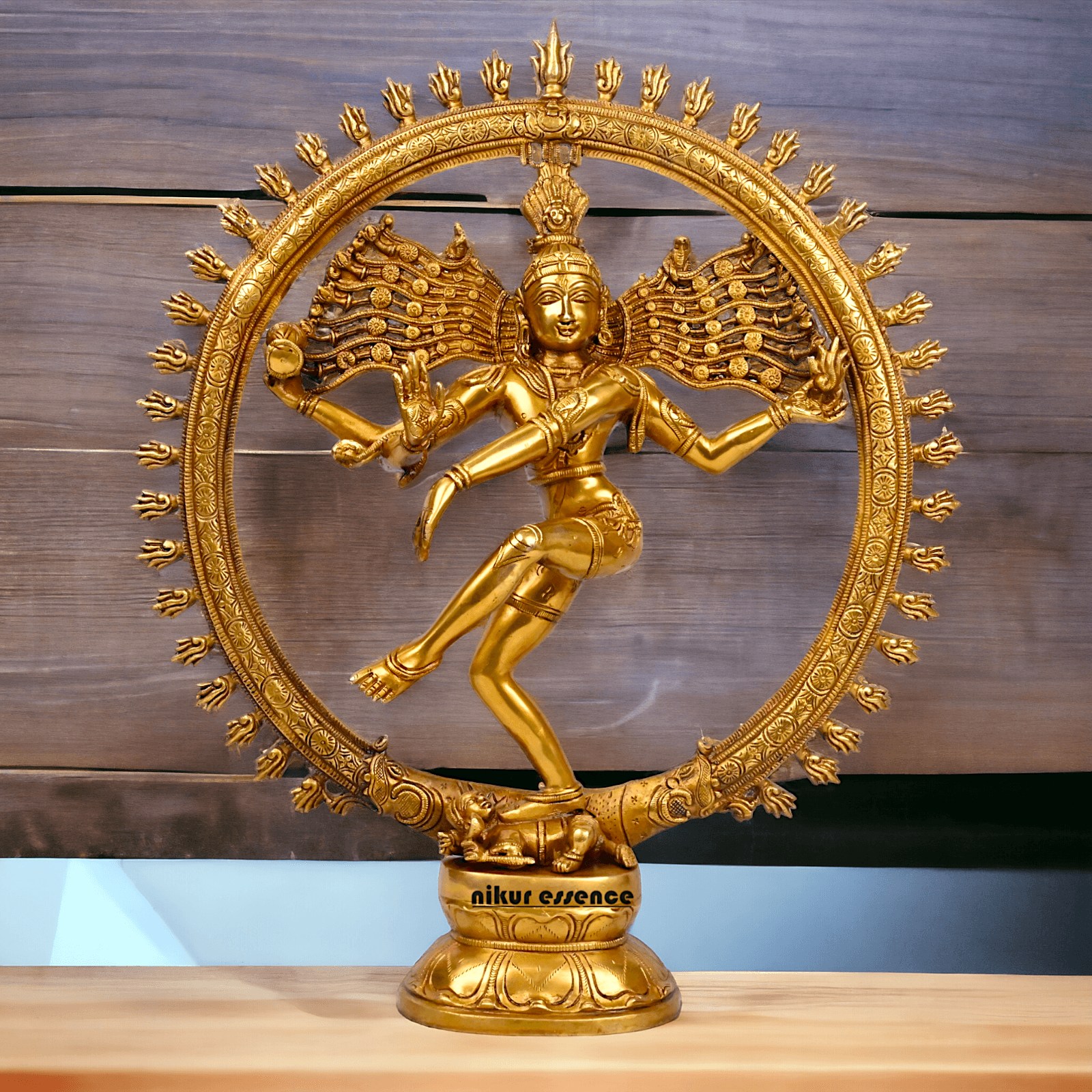 Superfine Brass Nataraja Dancing Shiva Statue, Handcrafted, Height 20 Inches, Hindu Deity Sculpture for Spiritual Decor and Meditation Room Nikuressence