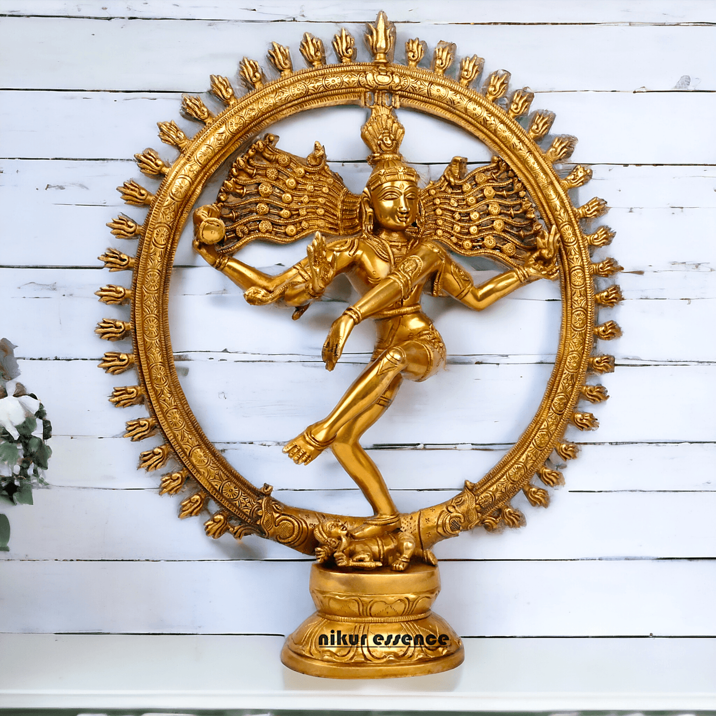 Superfine Brass Nataraja Dancing Shiva Statue, Handcrafted, Height 20 Inches, Hindu Deity Sculpture for Spiritual Decor and Meditation Room Nikuressence