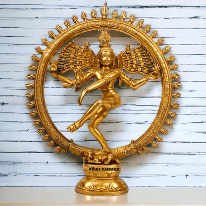 Superfine Brass Nataraja Dancing Shiva Statue, Handcrafted, Height 20 Inches, Hindu Deity Sculpture for Spiritual Decor and Meditation Room Nikuressence