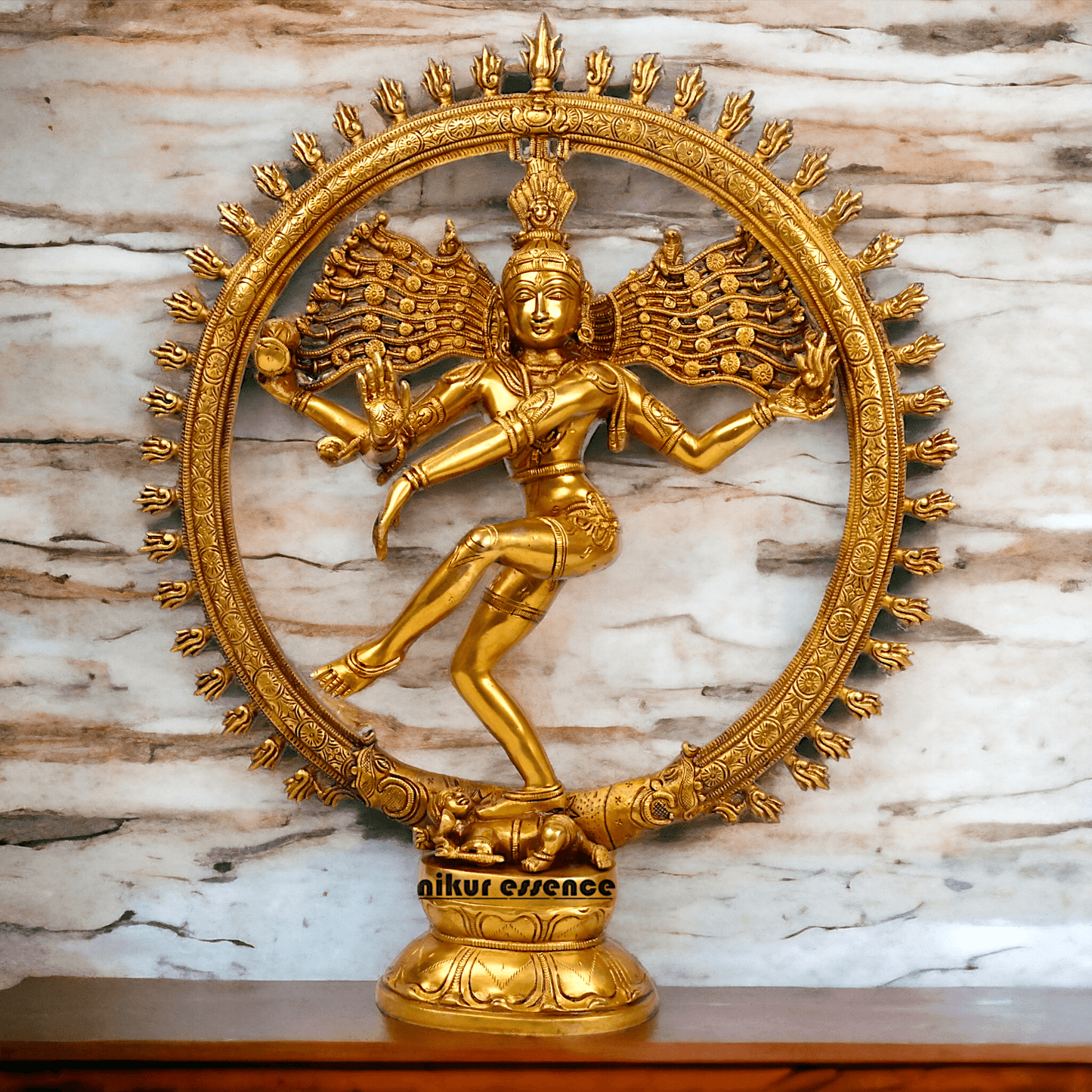 Superfine Brass Nataraja Dancing Shiva Statue, Handcrafted, Height 20 Inches, Hindu Deity Sculpture for Spiritual Decor and Meditation Room Nikuressence