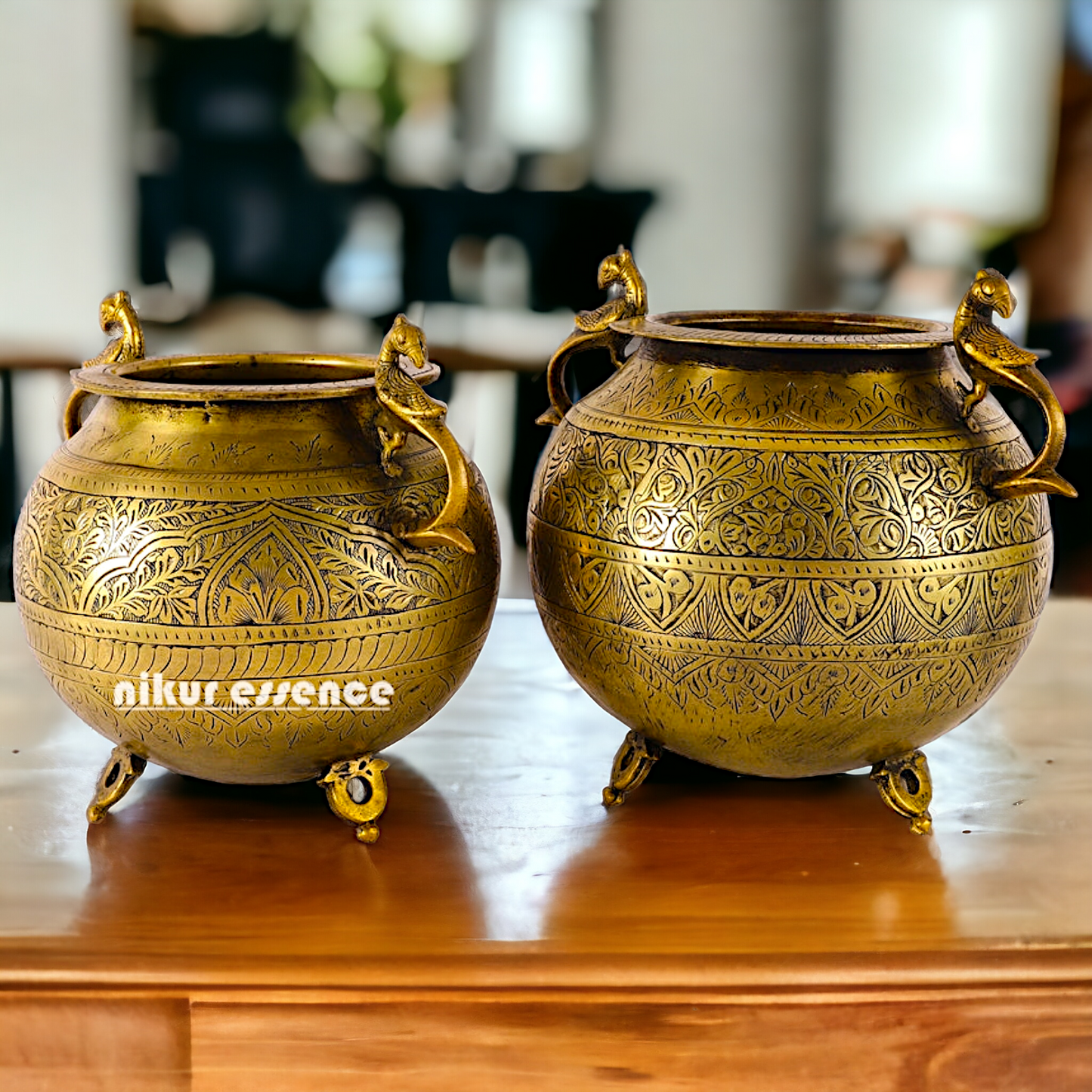Pure Brass 2 Pair Matka Pot - 13 inches Nikuressence