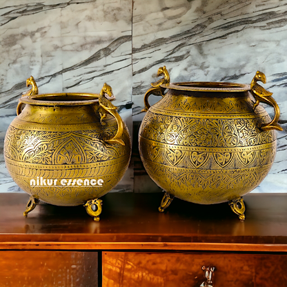 Pure Brass 2 Pair Matka Pot - 13 inches Nikuressence