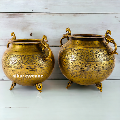 Pure Brass 2 Pair Matka Pot - 13 inches Nikuressence